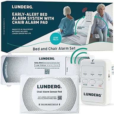 Lunderg Wireless Early Alert Bed and Chair Alarm Set
